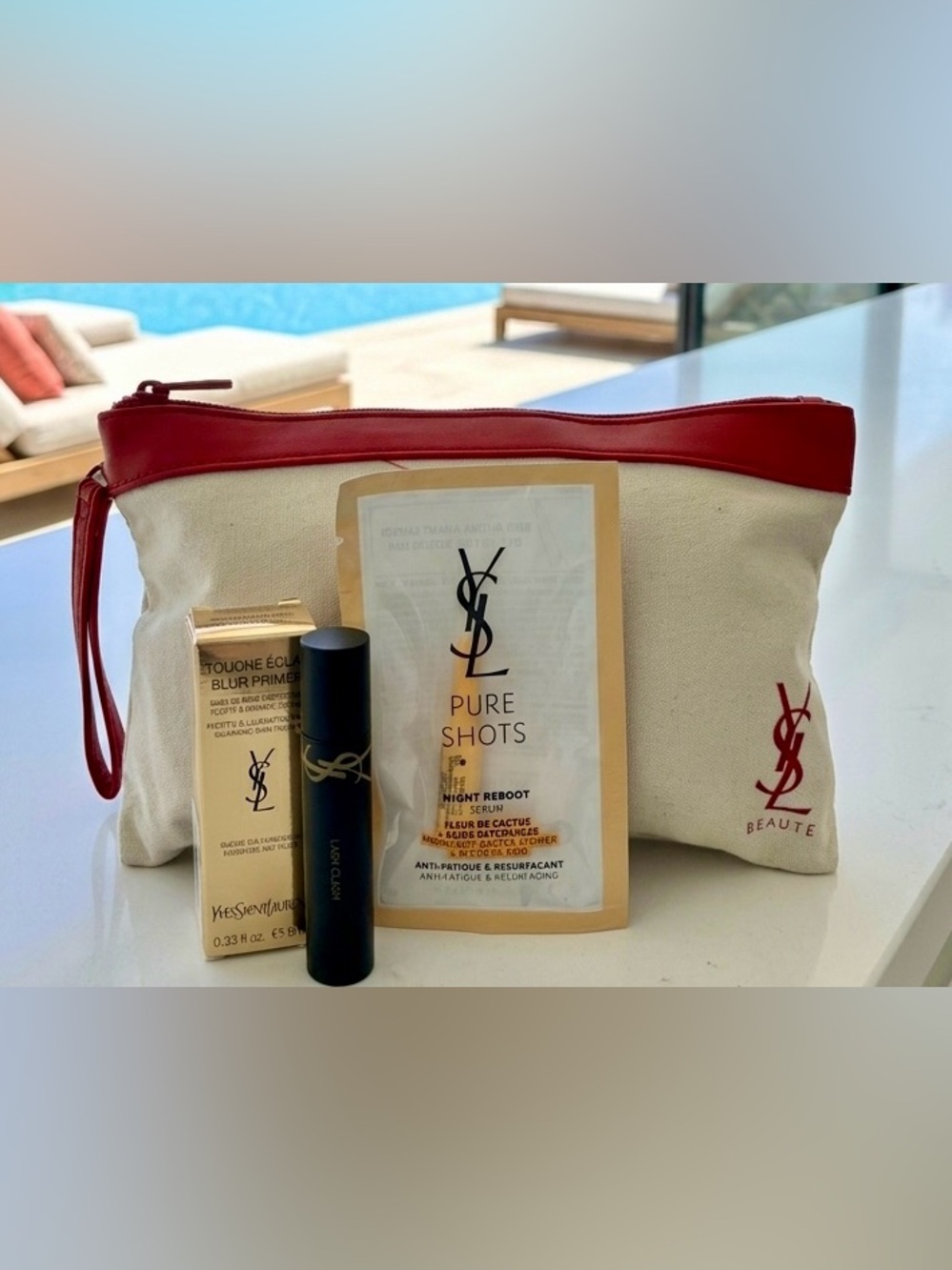 YSL Beauty Bundle- Primer, Mascara, Serum, Cosmetic Pouch Bundle - Picture 5 of 7